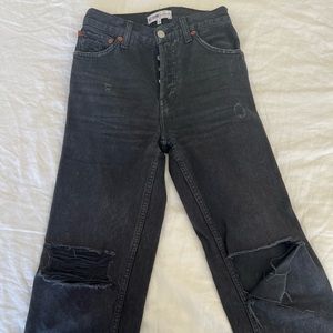 Re/done black jeans distressed